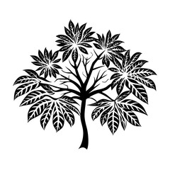 Obraz premium breadfruit--tree-silhouette 