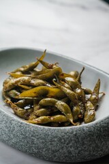 Plate of Fried Snap Peas