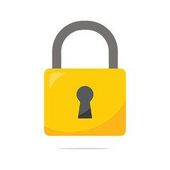 pad lock vector yellow vector design illustration