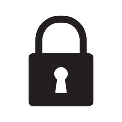 pad lock vector black vector design illustration