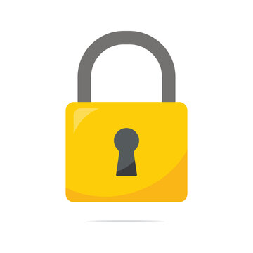 pad lock vector yellow vector design illustration