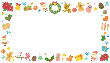 クリスマスイメージ フレーム 枠 背景素材 ベクター素材