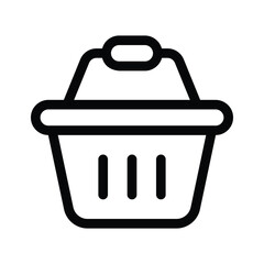 A hand icon of shopping basket in modern style