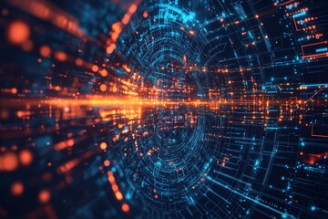 Fototapeta premium Digital Technology background of data and network