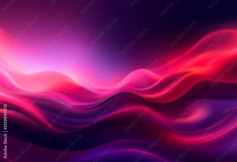 Poster Abstract waves in a gradient of red and purple.