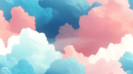 cloud pastel colors, minimalist and seamless Fabric pattern