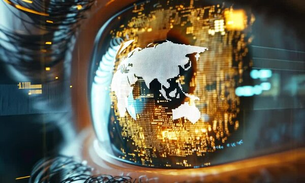 eye and world map