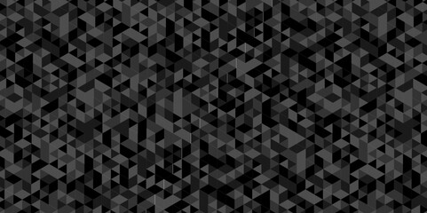 Vector minimal abstract black and gray  triangular, low polygon cube square mosaic pattern. digital grid light pattern black and gray color Polygon triangle banner, business and corporate background	
