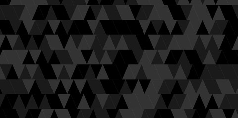 Obraz premium Black Polygon Mosaic triangle overlap texture background. Vector geometric seamless gray and black cube square low polygon background. abstract surface creative diamond pattern corporate.