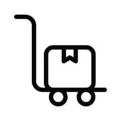 A trolley carrying luggage symbolizing transportation or baggage handling vector