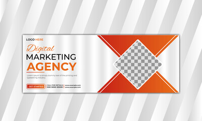 Digital marketing facebook cover social media post and banner template