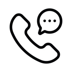 A phone symbol with a chat bubble representing communication or support