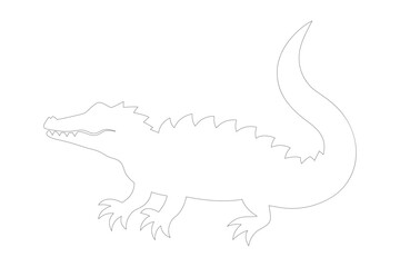  Crocodile smooth and thin line drawing illustration