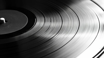 A Close-Up of the Grooves on a Vinyl Record