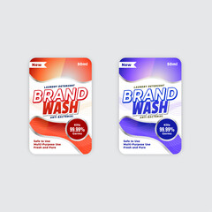Stain remover detergent cleaner label sticker packaging design