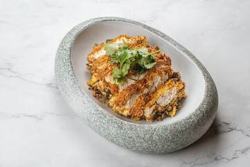 Crispy Breadcrumb-Coated Sliced Chicken