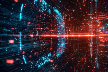 Fototapeta premium Digital Technology background of data and network