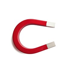A red, semi-circular object with two flat, rectangular ends