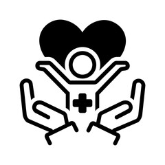 Vector solid black icon for Child health