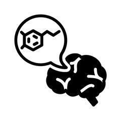 Vector solid black icon for Dopamine receptor