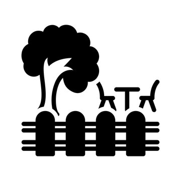 Vector solid black icon for Courtyard