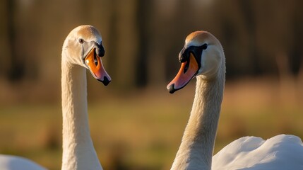 Fototapeta premium Two Swans Facing Each Other