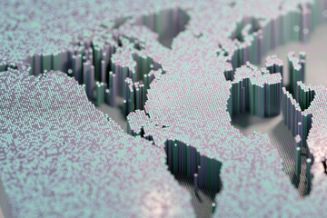 Abstract 3D World Map