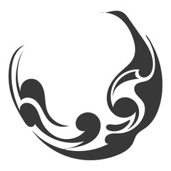 partially black circular fire element