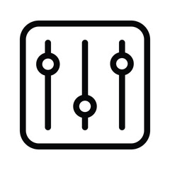 An audio mixer icon representing sound control, music production, or editing