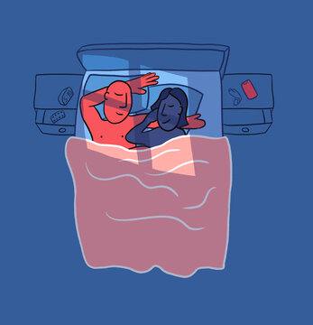 Sleeping husband and wife