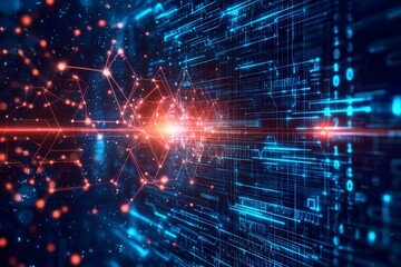 Fototapeta premium Digital Technology background of data and network