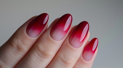 Elegant Ombre Red Nail Art Design - Beauty & Fashion Trends