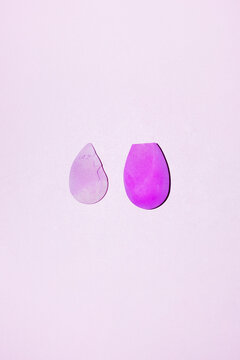 Old dirty used make up sponge versus new fresh clean make up sponge