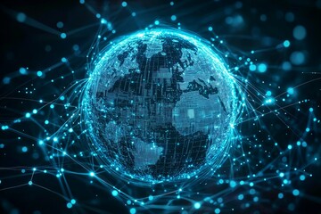 Obraz premium The Connected Globe, 5G and Digital Connectivity