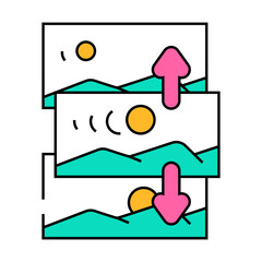 parallax scrolling ux ui design line icon vector. parallax scrolling ux ui design sign. isolated symbol illustration