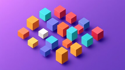 Obraz premium A flat illustration of colorful cubes