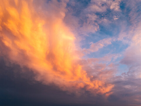 Close-up of Vibrant Sunset Clouds