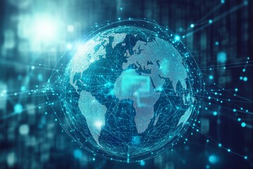 Fototapeta premium The Connected Globe, 5G and Digital Connectivity