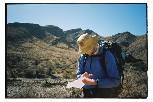 Hiker and map