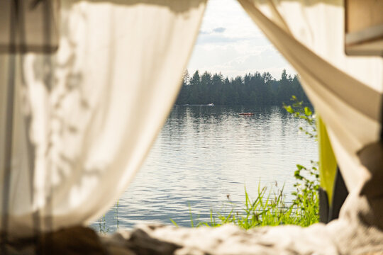 Summer Suburban Nature Vacation With Motorhome