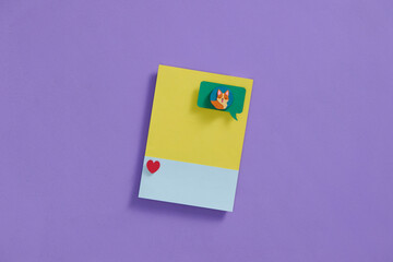 minimal design. smartphone with chatting bubble speeches isolated