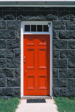 Red door of Bluestone Home