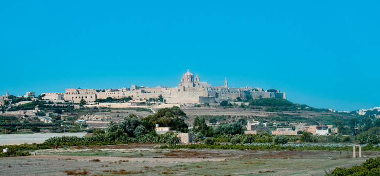 panoramic view of Mdina, in Malta