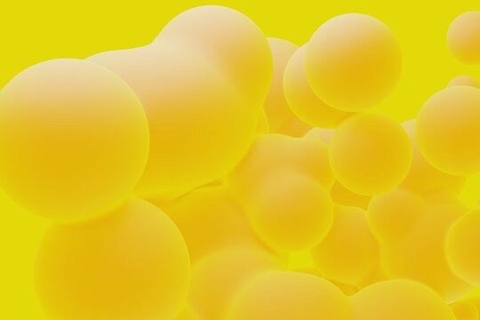 Abstract Yellow Metaballs Art