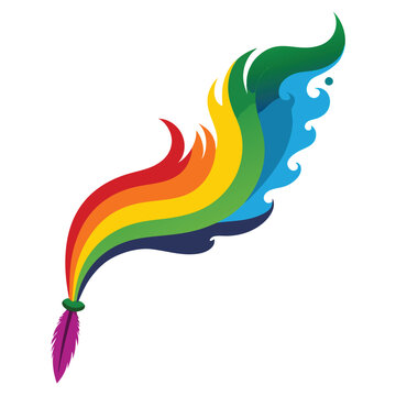 recommend clip art: Rainbow peacock feather vector illustration isolated on a white background