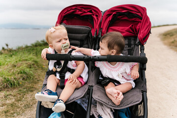 Babies Exploring the World in Stroller