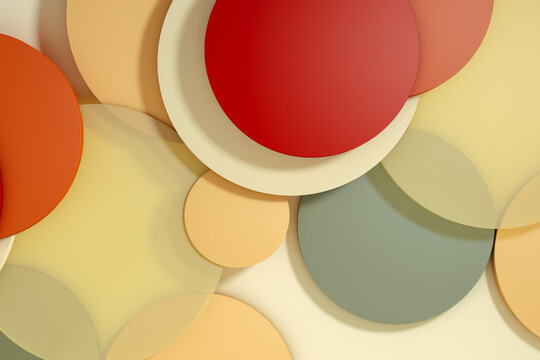 Abstract background with 3d shapes in soft colors