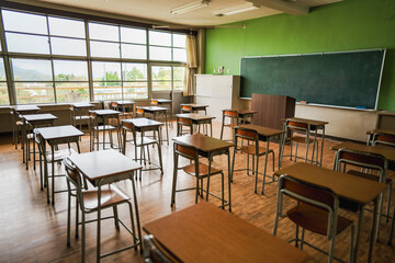 古い学校の教室の風景