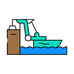 wave plant tidal power line icon vector. wave plant tidal power sign. isolated symbol illustration