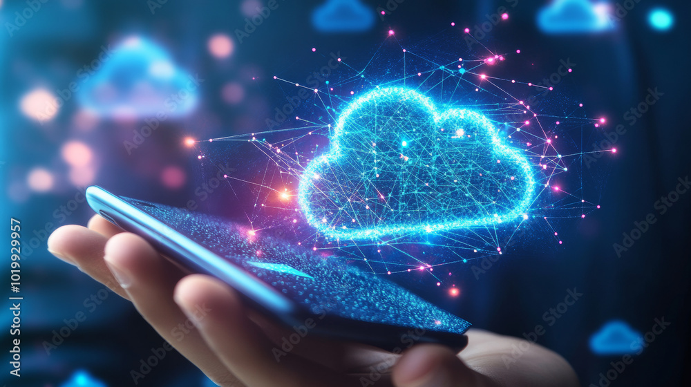 Poster cloud computing lets you store data online and access it securely from your phone or any device. it'